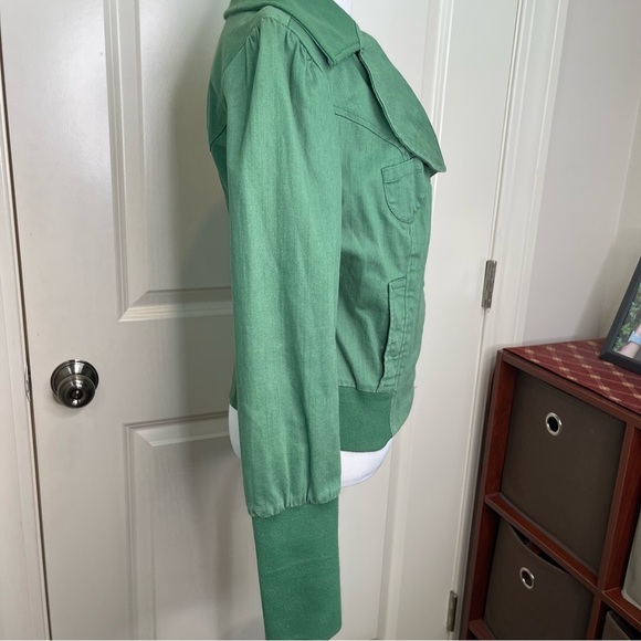 Anthropologie Tulle Green Jacket Size M - Picture 6 of 17